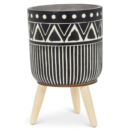 Set of 1 Extra Large Dot and Line Tripod Planter