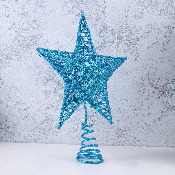 Tineasur Christmas Tree Star Topper Premium Iron Blue for Holiday Decoration