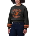 thumbnail image 4 of Women's WEAR by Erin Andrews  Black Baltimore Orioles Vintage Washed Cropped Pullover Sweatshirt, 4 of 4