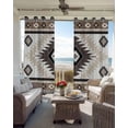 thumbnail image 4 of Brown Beige Boho Blackout Curtains, Light Blocking Print Window Curtains, Abstract Southwestern Ethnic Geometric Thermal Insulated Window Drapes for Living Room Kitchen Cafe 2 Panels, 84"W x 63"L, 4 of 9