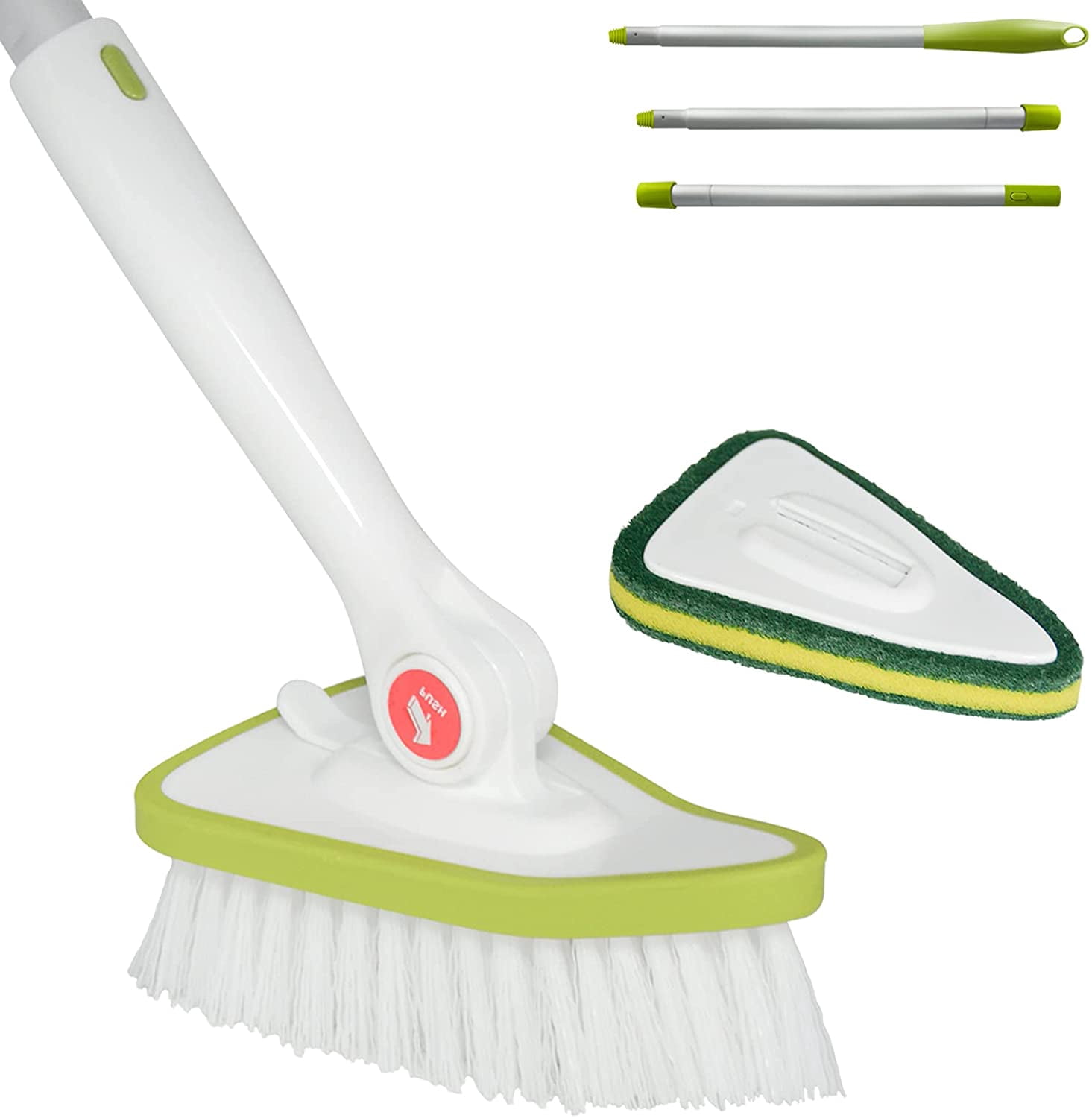 Brosse De Nettoyage Pour Baignoire Et Carrelage - Tête Amovible à Poils Durs - Poignée Ergonomique - Pour Coins Et Surfaces Difficiles - 11