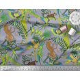 thumbnail image 3 of Soimoi Rayon Fabric Branches,Parrot & Leopard Jungle Decor Fabric Printed Yard 42 Inch Wide, 3 of 3
