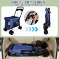 thumbnail image 6 of 4-Wheel Folding Pet Stroller for Small Dogs and Cats, Pet Rolling Carrier with Storage Bag, Breathable Mesh & 2 Safety Leashes, 6 of 9