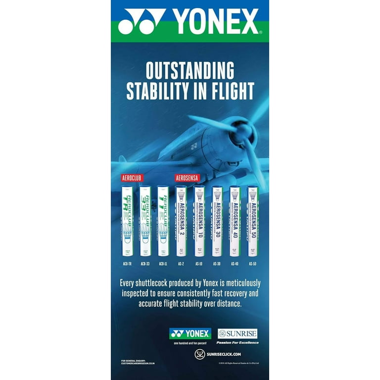 Professional Yonex Aerosensa 2 Badminton Shuttlecocks, White, Pack