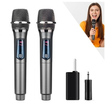 2.4G W68 Wireless Microphone,Wireless Dynamic Microphone with Rechargeable Receiver,Plug and Play, Wedding, Church, PA System