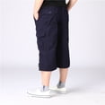 thumbnail image 4 of SWSMCLT Men's Cargo Pants Work Utility Outdoor Soft Mid Rise Cotton Joggers Lightweight Summer Pocket Thin Navy Medium, 4 of 4