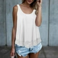 thumbnail image 2 of WTXUE Tank Tops Sleeveless, Scoop Neck Swing Cotton Top Flowy Loose Lace O-Neck Solid Tank Blouse Solid | Casual for Women's Plus White S, 2 of 6