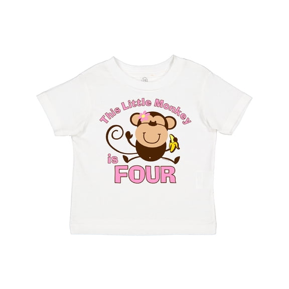 Inktastic Little Monkey Girl 4th Birthday Girls Toddler T-Shirt