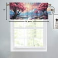 thumbnail image 4 of Japanese Kitchen Window Curtain Valance Asian Art Cherry Blossom Waterfall Mountain Window Treatment for Living Room Bedroom Bathroom 54 by 18 in, 1 Panel, 4 of 6