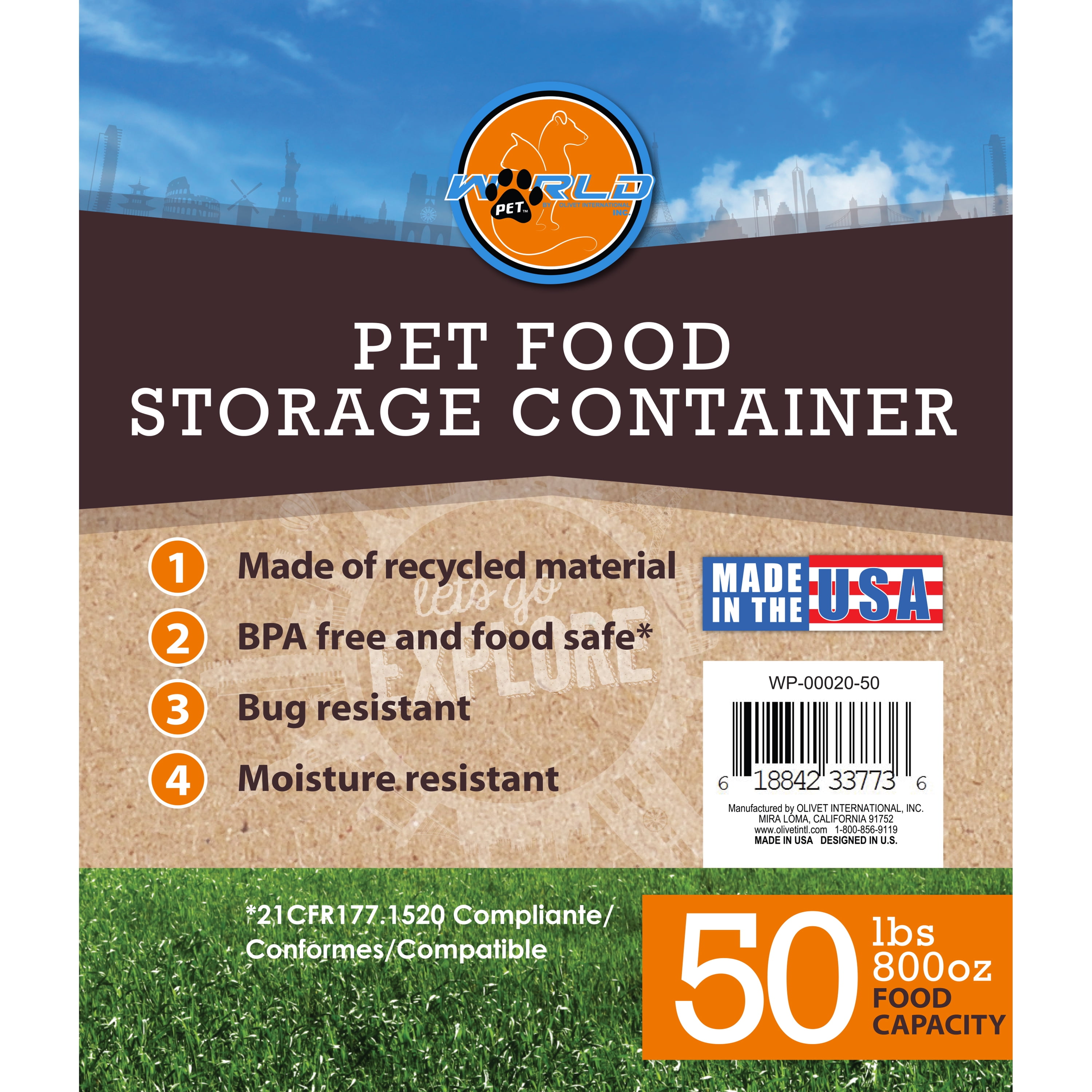 World Pet 50 Lb. Pet Food Storage