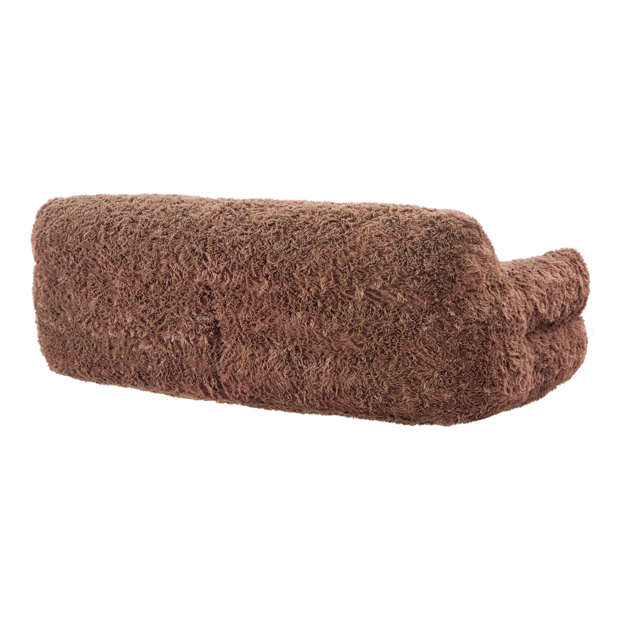 Spruce & Spring Ultra-Plush Fleece Lazy Sofa with Pillow & Blanket, Cozy Bean Bag Loveseat for Living Room & Bedroom, Rust