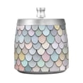 thumbnail image 7 of Yayeee Ashtray with Lid for Cigarette Smokeless Stainless Steel Home Ash Holder, Light Blue Shimmering Pattern, 7 of 7