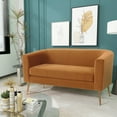 thumbnail image 2 of GDF Studio Portland Portia Indoor Velvet Glam Loveseat, Tumeric, 2 of 8