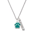 thumbnail image 1 of Delight Jewelry Silvertone Large Teal Paw Silvertone Always My Sister Bar Charm Necklace, 23", 1 of 4