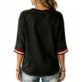 thumbnail image 4 of Bovemsi Tops for Women Trendy Loose‑Fit V‑Neck Half‑Sleeve Prints Fashion Outfits Clothes L, 4 of 4