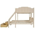 thumbnail image 5 of Tensun Full over Twin and Twin Bunk Bed: Triple Pinewood Frame with Full-Length Guardrail and Drawer - Divisible into 3 Separate Beds - No Box Spring Needed - Suitable for Kids, Teens, Adults - Beige, 5 of 5