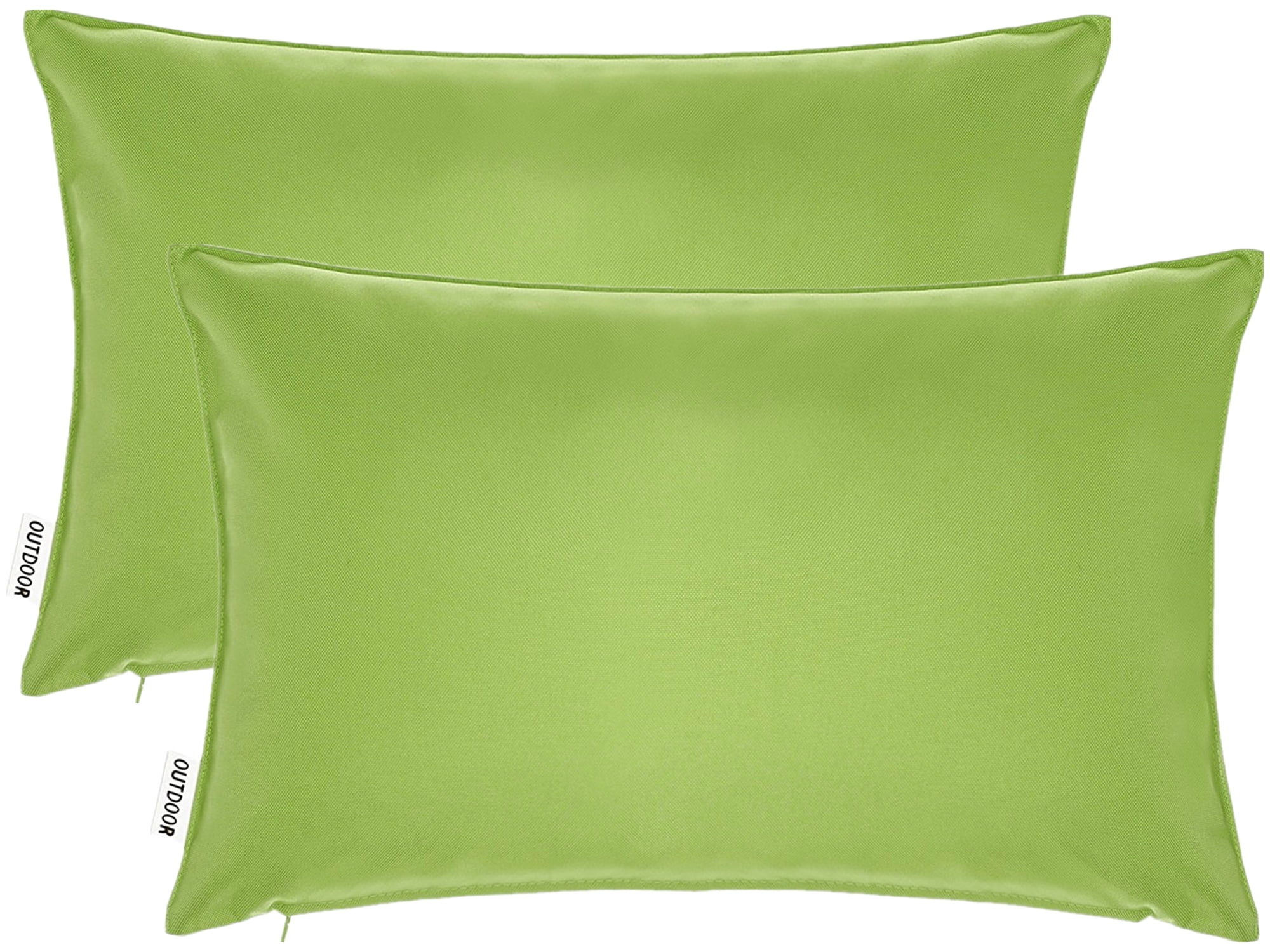 Pack of 2 Outdoor Decorative Throw Pillows 12 x 18 inch Solid Green