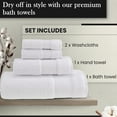 thumbnail image 2 of Halley Bath Towel 4 Pieces Set - 100% Turkish Cotton- White, 2 of 9
