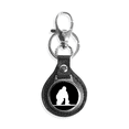 thumbnail image 1 of Negro Skate Sport Silhouette Coche de metal llavero anillo de cuero llavero de regalo, 1 of 4