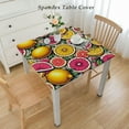 thumbnail image 2 of HAOXIT Fruit Rectangle Oil SpiProof Table Cloth, Wipe Clean Table Cover for Dining Table, Buffet Party and Camping () 48''x48'', 2 of 7