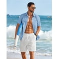 thumbnail image 3 of COOFANDY Mens Untucked Shirts Short Sleeve Button Down Shirts Casual Linen Shirts for Beach Photo, 3 of 6