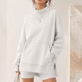 thumbnail image 7 of Dwellite Mock Neck Sweatshirt for Women Fall Turtleneck Long Sleeve Tops Oversized Pullover for Daily Wear,Sports,Going Out White 3XL, 7 of 7