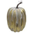 thumbnail image 2 of Clearance Sale | 8.66 Inch Large Plastic Pumpkin for Painting, DIY Craft and Fall Halloween Centerpiece, Gold-White, 2 of 9