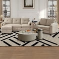 thumbnail image 4 of Soscana Convertible Sectional Sofa with Storage Ottoman and Loveseat, 3 Seater L Shaped Couch with Reversible Chaise and Storage Pockets for Living Room Apartment Studio Office,Beige, 4 of 8