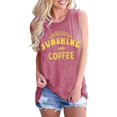 thumbnail image 1 of Sunshine and Coffee Tank Casual Verano Gráfico Tank Tops para Mujer Sin Mangas Gráfico Tank Tops Camisetas, 1 of 2