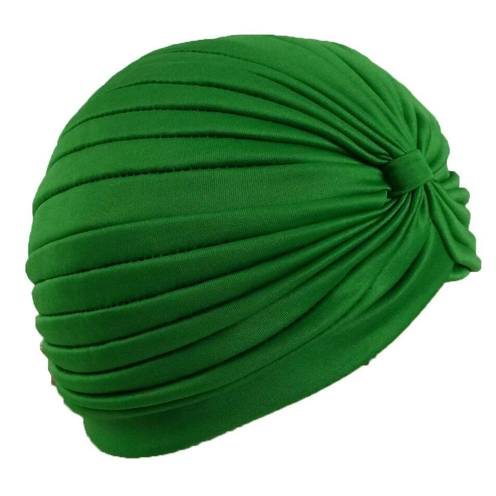 Banian Trading Women's Stretchy Turbans Head Chemo Hijab Pleated Hats