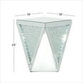 thumbnail image 3 of DecMode 19" x 23" Silver Glass Mirrored Geometric Accent Table with Crystal Embellishments, 1-Piece, 3 of 9