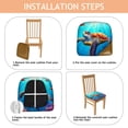 thumbnail image 4 of Sea Turtle with Clownfish Seat Covers for Dining Room Chairs Set Of 4,Stretch Printed Washable Chair Seat Cover with Elastic Ties and Button,Removable Waterproof Couch Cushion Covers, 4 of 6