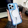 thumbnail image 3 of Shockproof Armor Transparent Case For iPhone 16 15 14 13 Pro Max Plus iPhone15 iPhone14 For Magsafe Mag Safe Adsorption Cover on tzw, 3 of 7