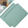 thumbnail image 1 of BeesClover 2pcs Cuisine Draining Mat Intégré Trou Conception Isolation Thermique Anti-Dérapant Double Face Épaissi Séchage Mat, 1 of 7