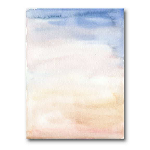Designart ' Pastel Abstract With Pink Dark Blue and Beige Spots ' Modern Canvas Wall Art Print
