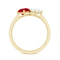 thumbnail image 2 of Rosec Jewels Ruby Diamond Toi Et Moi Ring for Women - Pear Shape Ruby Promise Ring - AAA Quality - Ready to Gift for Valentines, 14K Yellow Gold, US 9.50, 2 of 8