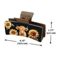thumbnail image 3 of WIRESTER Set of 3pcs 4.13" Highland Cattle Hair Claw Clips For Women & Girls - Tuxedo Cat, Golden Retriever, Sunflowers Highland Cow, 3 of 7