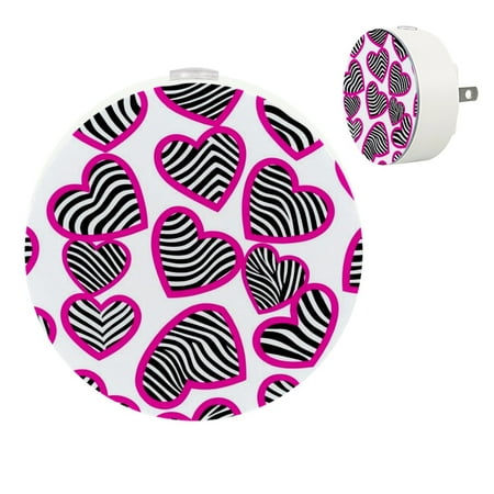 

YZUOUZY Night Lights Plug into Wall Bedroom Lamp Bedroom Lamps Set of 2 Zebra Print Hearts