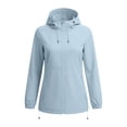thumbnail image 5 of Fengqque Women Lightweight Waterproof Rain Jackets Packable Outdoor Hooded Windbreaker with Pouch Light Blue S, 5 of 6