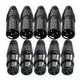 thumbnail image 3 of MERIGLARE Mic Cable Plug Connector 3 Pin XLR Connectors for Live Recording Performance black 10Pcs, 3 of 9