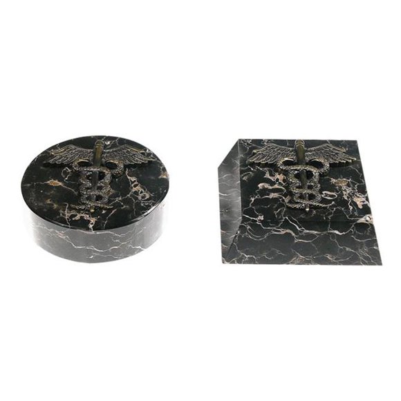 Bluestone W919 Round Jadestone Paper Weight with Alloy Emblem