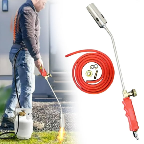 EZPXFCI New Propane Torch Weed Burner Kit, High Output 1,900,000 BTU, Portable Garden Weed Torch with Hose & Push Button Igniter, Propane Torch Kit for Outdoor