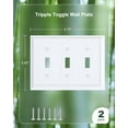 thumbnail image 2 of Superior Hub 2-Pack Triple Toggle Light Switch Cover Plate, Durable Natural Bamboo Fiber Decorative Switch Plate Covers, Pure White 3 Gang Wall Plate, Corrosion Resistant, 2 of 13
