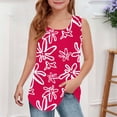thumbnail image 6 of Girls Summer Floral Tank Tops Curved Hem Sleeveless Square Neck T-Shirts Casual Graphic Tees Loose Fit Shirt Red， 7-8 Years, 6 of 6