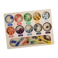 thumbnail image 4 of Juguete Montessori, juego de de tablero de era, juguete de aprendizaje preescolar, juego de tablero de clavijas de era, rompecabezas de CUTICAT Bolas en Copas, 4 of 8