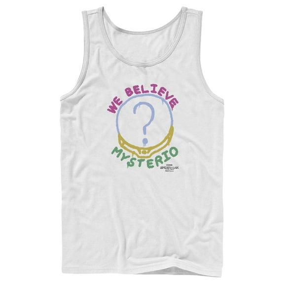 Men's Marvel Spider-Man: No Way Home We Believe Mysterio Tank Top White Small