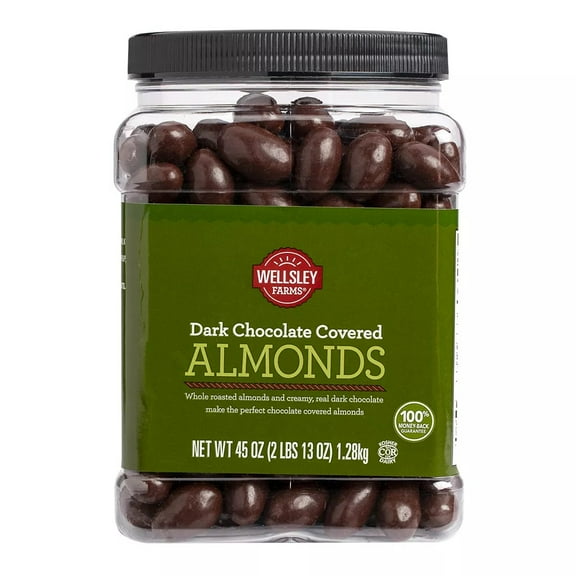 Dark Chocolate Covered Almonds, 45 oz. Wellsley Farms
