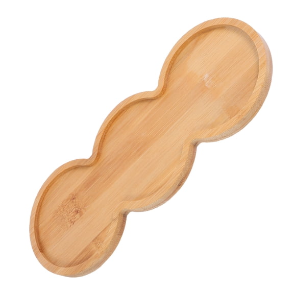 VORCOOL Bamboo Beverage Tray with Three Slots Anti-Skid Wine Holder for Party Serving and Home