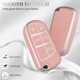 thumbnail image 5 of OFFCURVE for Jeep Dodge Key Fob Cover, Soft TPU Protection Key Cover Case Compatible with Jeep Grand Cherokee Renegade Chrysler 200 300 Dodge Journey Fiat Durango Challenger,Star Pink, 5 of 6