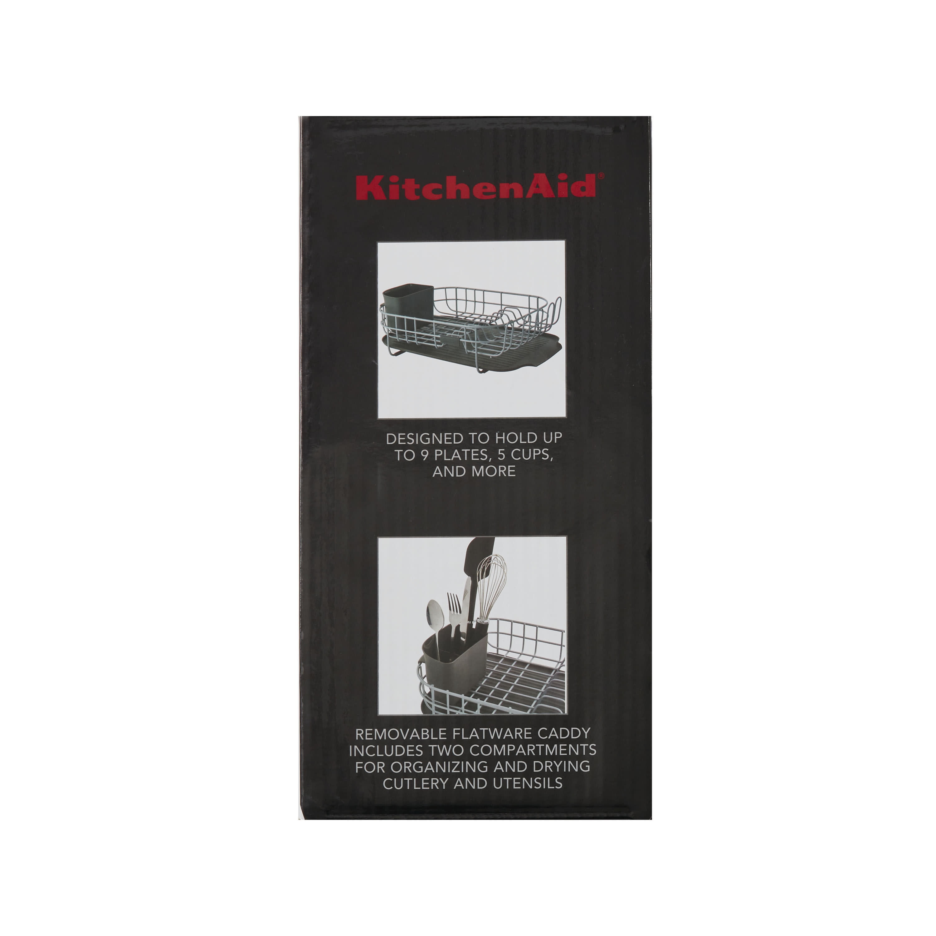 KitchenAid Aluminum Dish Rack Charcoal Gray 6.5 H x 12.2 W x 17.32 D